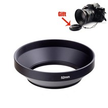 메탈 렌즈 후드 와이드 앵글 49mm 52mm 58mm 55mm 62mm 67mm 72mm 77mm 82mm 나사 보호 + 캐논 니콘 소니 용 캡