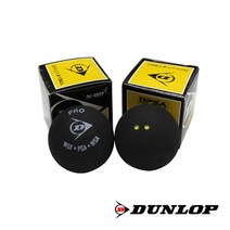 던롭 프로 스쿼시볼 옐로우더블도트 낱개 1개 경기용, 블랙(옐로우더블도트), 1개입