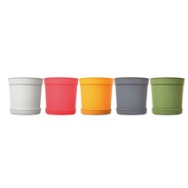 가정용 소형 컬러풀 분갈이화분 아파트정원 매장 텃밧가꾸기 베란다꾸미기 주택 카페, 1개, DAMDDA베이직3호 화이트