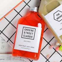 뉴마켓 납작 유리병 A 200ml 58개 (약 가로 7.7cm x 세로 3.8cm x 높이 14.8cm 마개 2.8cm)