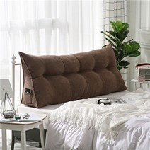 일본 삼각 등받이 쇼파 쿠션 대형 침대 등받침대 등쿠션, 커피 브라운