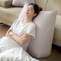 집콕 삼각 등받이쿠션 침대 허리 쇼파 의자, 숯 그레이