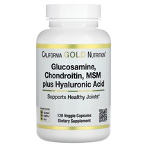 California Gold Nutrition 글루코사민 콘드로이틴 MSM 플러스 히알루론산 베지 캡슐 120정 103236