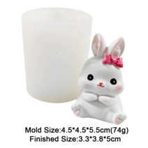 빵집기구 귀여운 토끼 실리콘 금형 주방 DIY 초콜릿 퍼지 베이킹 케이크 금형 3D 석고 드롭 접착제 수제 비누 금형, 2