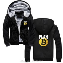 코인 암호화폐 옷 후드티 암호 화폐 Bitcoin Plan B 클래식 남성용 겨울 두꺼운 따뜻한 셔츠 오버사이즈 재킷