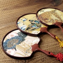 부채컵받침 외국인 선물 한국 기념품 소품, E/태극