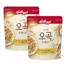 켈로그 시리얼 오곡 후레이크 570g x 2개 + 큐브현미그래놀라 40g x 2개 증정, 단품