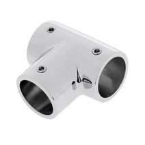 316 스테인레스 스틸 보트 해양 난간 90도 T/광택 레일 커넥터 인치 25mm 튜브, 실버