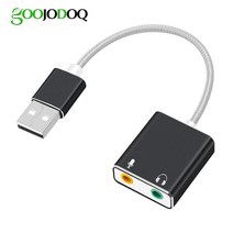 컴퓨터부품 기타부속 goojodoq 7.1 외부 usb 사운드 카드 잭 3.5mm pc, 1-금
