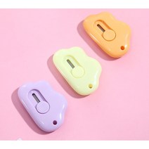 js 학용품모음 미니칼 클립 집게 테이프디스펜서 안전가위 포스트잇 스테플러 스테플러리무버, 구름칼, 퍼플