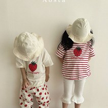 [마지막수량]아오스타 딸기티 아기티셔츠 유아동티셔츠 여름반팔티 여름베베룩 데일리룩 아기옷