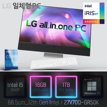 LG 일체형PC(12세대) 27V70Q-GR50K [이벤트 한컴오피스 증정], 27V70Q-GR50K 램16GB + SSD1TB