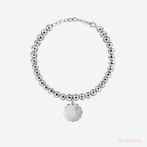 쿠키 각인 탄생석 실버 볼 미아방지 팔찌, 2월 자수정, baby 15cm