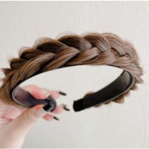 (태양유통) 꽈배기헤어밴드 머리띠 (라이트브라운+블랙) 2p세트