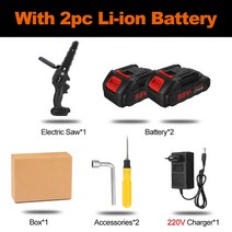 미니테이블쏘 목공테이블 톱 선반기계 가정용 diy 배터리 사용 미니 전기톱 6 인치 88V 3000W 한 손 정원, 04 2 Battery EU Black