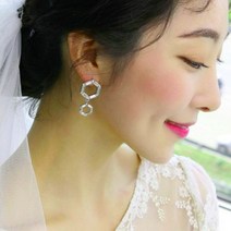 유니크옥타곤 웨딩 드레스 셀프 촬영 파티 돌잔치 스튜디오 본식 딱붙는 귀걸이