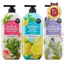 LG생활건강 온더바디 수퍼보타닉 레몬 민트 바디워시 900G x 3개, 900ml