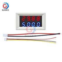 전압계 0-100V 10A 듀얼 LED 디스플레이 디지털 전류계 4 자리 5 와이어 12V 자동차 전압 테스터, 02 0-100V