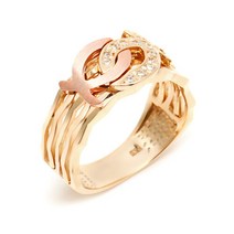 비앤비골드 [비앤비골드] 14K 심플 키싱구라미 큐빅 콤비 여성반지 NPC14913