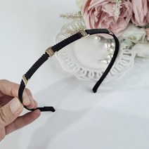 패션로고금속 포인트 얇은 헤어밴드