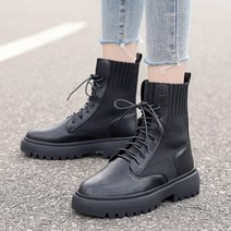 홀리버니 여성 워커 레이스업 삭스 스판 부츠 신발 키르CR01