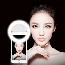 LED 미니 셀카 조명 클립형 링라이트 휴대폰조명 화이트, 민트