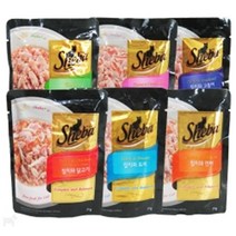 고양이 습식 사료 주식 4개 쉬바파우치 쉬바 쉬바캔, 50752: 참치와치킨