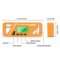 디지털각도기 표면조도 전자 각도계 디지털 수준기 90 도 각도 경사계 전자 각도기 수평계 눈금자 목공, 03 주황색