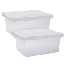 HK.sell 다용도 블럭 박스 장난감 레고 정리함 2P, 흰색