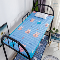 슈퍼 여름 침대 패드 삼베 면 고정 광목 누빔 워싱 냉감 방수 순면 이불 미끄럼 패밀리 퀸 킹 라지, 너비 1.2m*길이 1.95m, 캐릭터 블루[접으면 물세탁 가능]