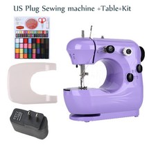 미니 재봉틀 공업용 오버록 컴퓨터 자수 미싱inne 휴대용 보조 가정용 핸드헬드 발 2, 협력사, 보라색 미국 테이블 키트