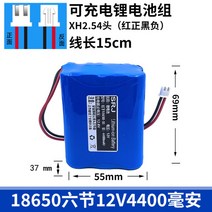 12v 대용량 18650 리튬 배터리 팩 3.7v 충전식 배터리 7.4v 음향기기 기계 자동차 세탁기 헤드 라이트 등 비상, 골든 12v 6 섹션 4400mAh개