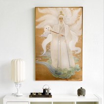 천년 구미호 보살 보석십자수 종교 탱화 큐빅 그림 만들기 도구 세트 다이아몬드 페인팅, 80x125cm