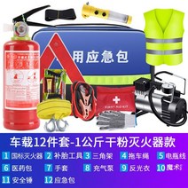 자동차 소화기 비상 키트 개인 자동차 도구 키트 자동차 3 피스 슈트 연간 검사 자동차 구조 안전 키트, 업그레이드12종세트신국가표준건조분말소화기3C인
