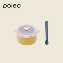 폴레드 도자기용기 400ml+스푼 세트 (컬러단계선택), 스트로베리문, 2단계/버터크림