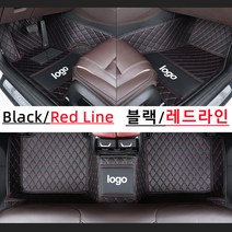 Ecool 쉐보레 GM대우 바닥매트 코일매트 자동차바닥발판 차발매트 카매트 크루즈 말리부 스파크 이쿼녹스 트랙스 (쉐보레 도안 첨부), 블랙 붉은실Black red line, 올 뉴 크루즈(17~18년)