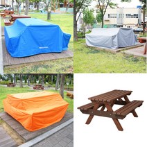 야외 원목 벤치 테이블 방수 커버 덮개 [더퍼], 6인용 그린