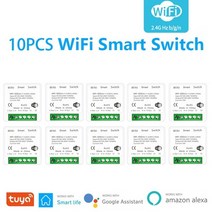Tuya-미니 Wifi 스마트 스위치 16A 차단기 홈 오토메이션 기기 모듈 시간 설정 음성 제어 Alexa Google Hom, 06 Ten Pcs16A
