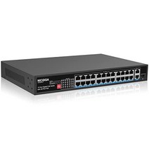 NICGIGA 24포트 기가비트 PoE 스위치 PoE+@300W 2기가비트 업링크 포트 1 SFP 데스크탑/랙 장착용 견고한 금속 AI Watchdog VLAN 모드, 27포트 24xPoE+ 300W(AI) 3