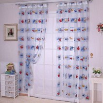 제이즈커튼 Cartoon 1 Pcs Window Curtains for Kids Room Voile Blackout Tulle Sheer