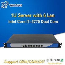 Yanling 19 인치 랙 서버 1U 인텔 코어 i7 3770 6 이더넷 Lan 네트워크 미니 PC Pfsense 소프트 라우터 Mikrotik Routeros 용