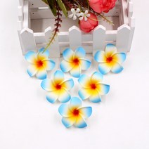 플루메리아 꽃 거품 하와이 조화 꽃 결혼식 장식 Plumeria DIY 10pcs, 08 4cm blue