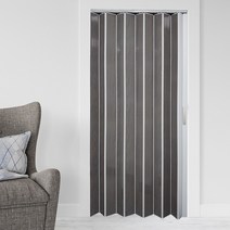 EKMALL 홀딩도어 자바라 편개 더블 다크그레이 가로사이즈 85cm x 세로사이즈