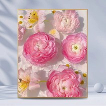 모란 꽃 | 디지털 유화 DIY 손으로 그린 수선화 백합 검 난초로 채워진 유화 작은 신선한 장식 그림, YX575, 30*40 (프레임 없음)