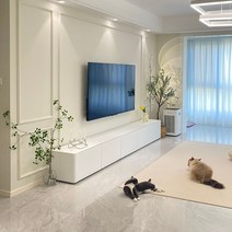 명품 수입가구 원목 TV 거실장 다이 모던 받침대 엔틱 장식 티비 북유럽 선반 확장형 장, 복장을 갖추다, 통원목 레귤러 40cm 하이 무광 로스트 화이트