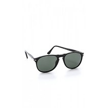 Persol PO9649S Aviator Sunglasses Black/Crystal Green Polarized 52 mm
