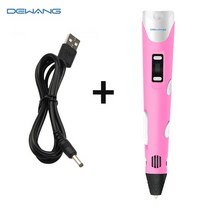 DEWANG 3D 펜 아이용 3D 인쇄 펜 USB RP800A 3D 펜 PLA ABS 필라멘트 DIY 장난감 생일 119, 핑크 3D 펜, 중국