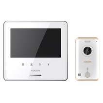 코콤 KCV-S701 세트 7형 4선식 아날로그 비디오폰 주택 빌라 아날로그 경비실 아파트용 화이트 블랙, KCV-S701/KC-R81E 화이트 세트