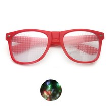 VR 헤드셋 기기 게임 안경 기계 글래스 참신 축제 3d 레이브 프리즘 레이저 abs 라이트하드 pc 플라스틱 프레임 하트 렌즈 회절 불꽃 놀이, 빨간색