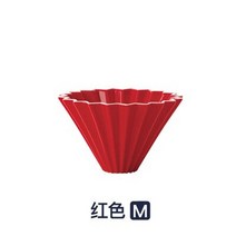 웨이브 모양 커피 필터 컵 세라믹 종이 접기 핸드 드립 부어 커피 메이커 홀더 v60 깔때기 드립퍼 커피 brewer 4cup, 1-4 CUP red